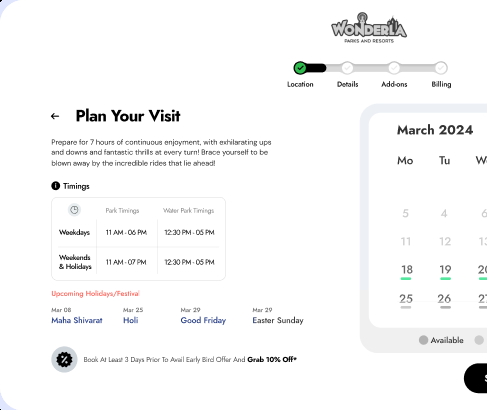 Date of visit screen